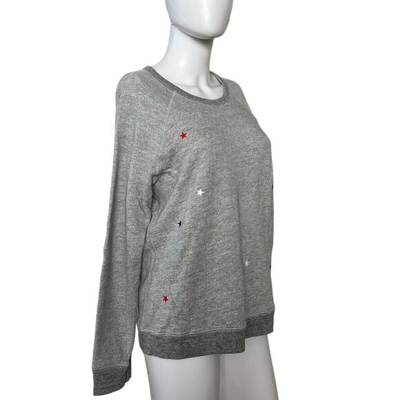 Sundry Anthropologie Gray Star Embroidered Pullover Sweatshirt M - Picture 1 of 5